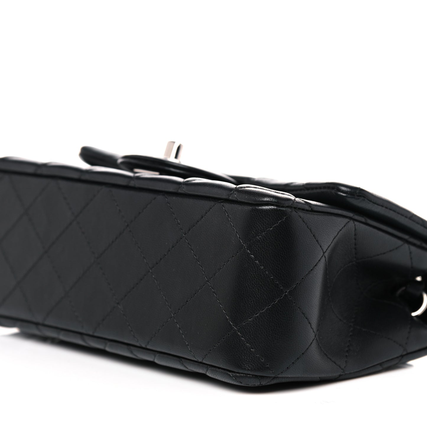 Lambskin Quilted Mini Rectangular Flap Black