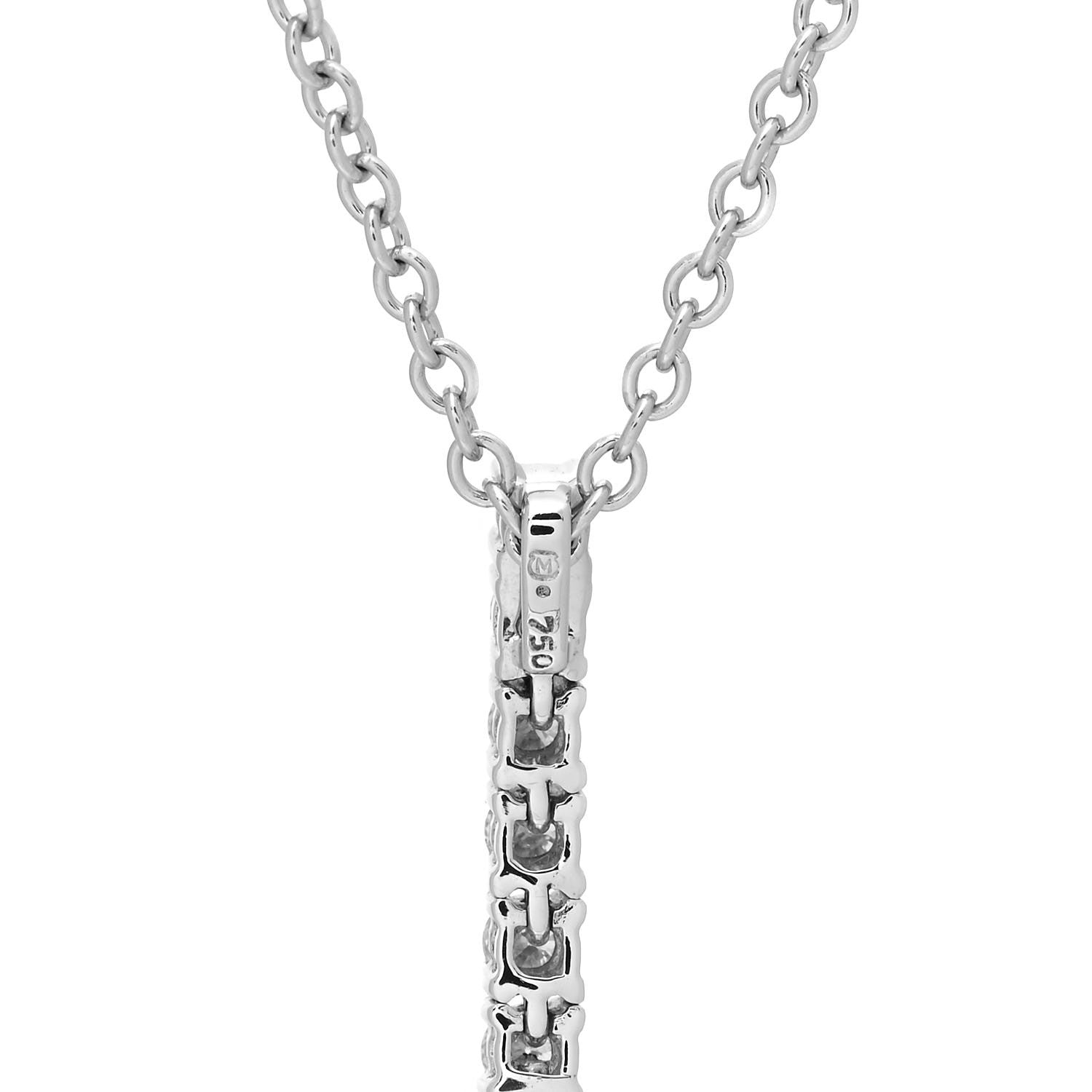 Mikimoto 18K White Gold Diamond Akoya Pearl 8-8.5mm Drop Pendant Necklace 5 of 5
