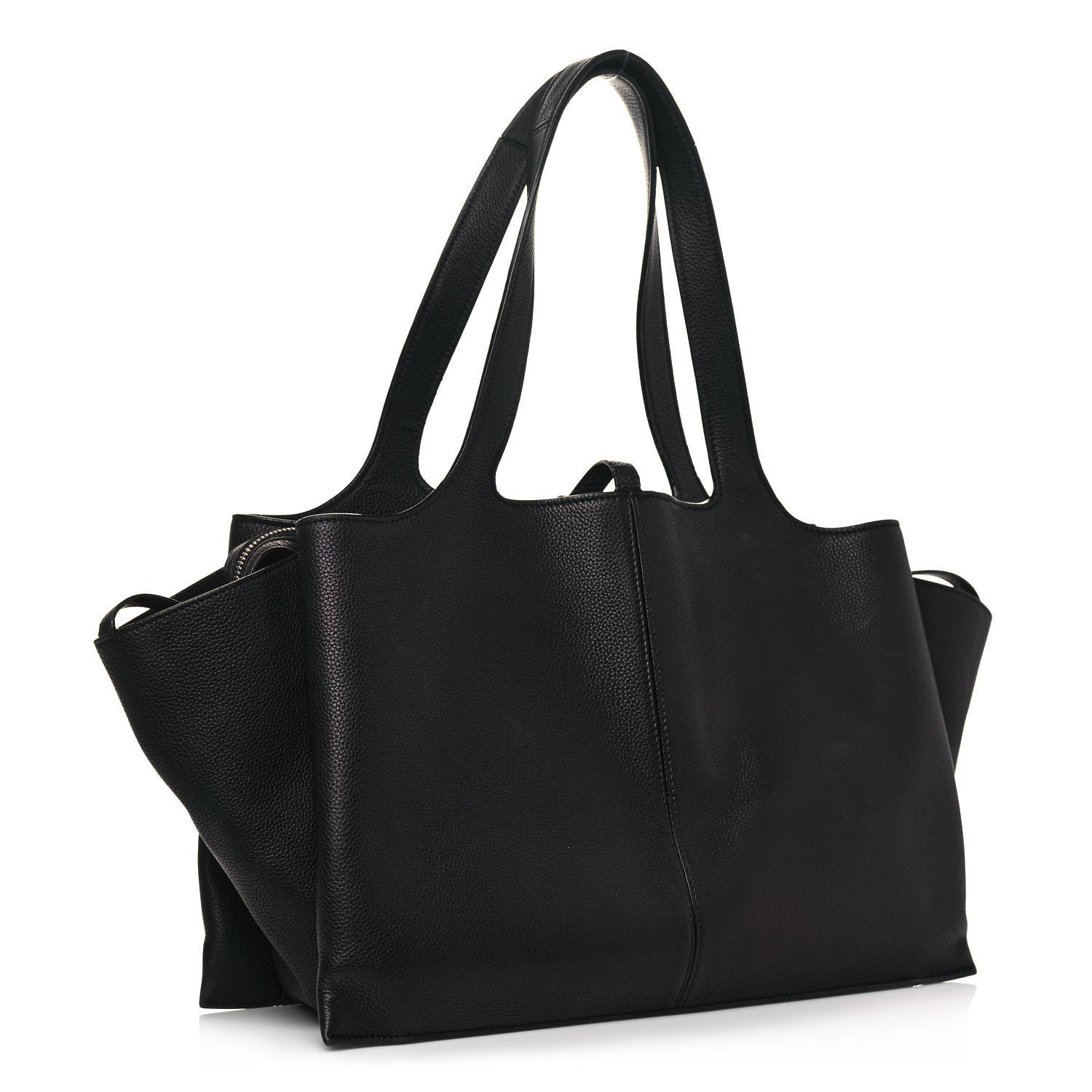 Celine Baby Grained Calfskin Medium Tri-Fold Bag Black 2 of 13