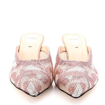 Fendi Technical Mesh Crystal Colibri Mule 36 Nude 3 of 9