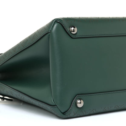 Burberry Derby Calfskin Perforated Small Banner Tote Green 4 of 8