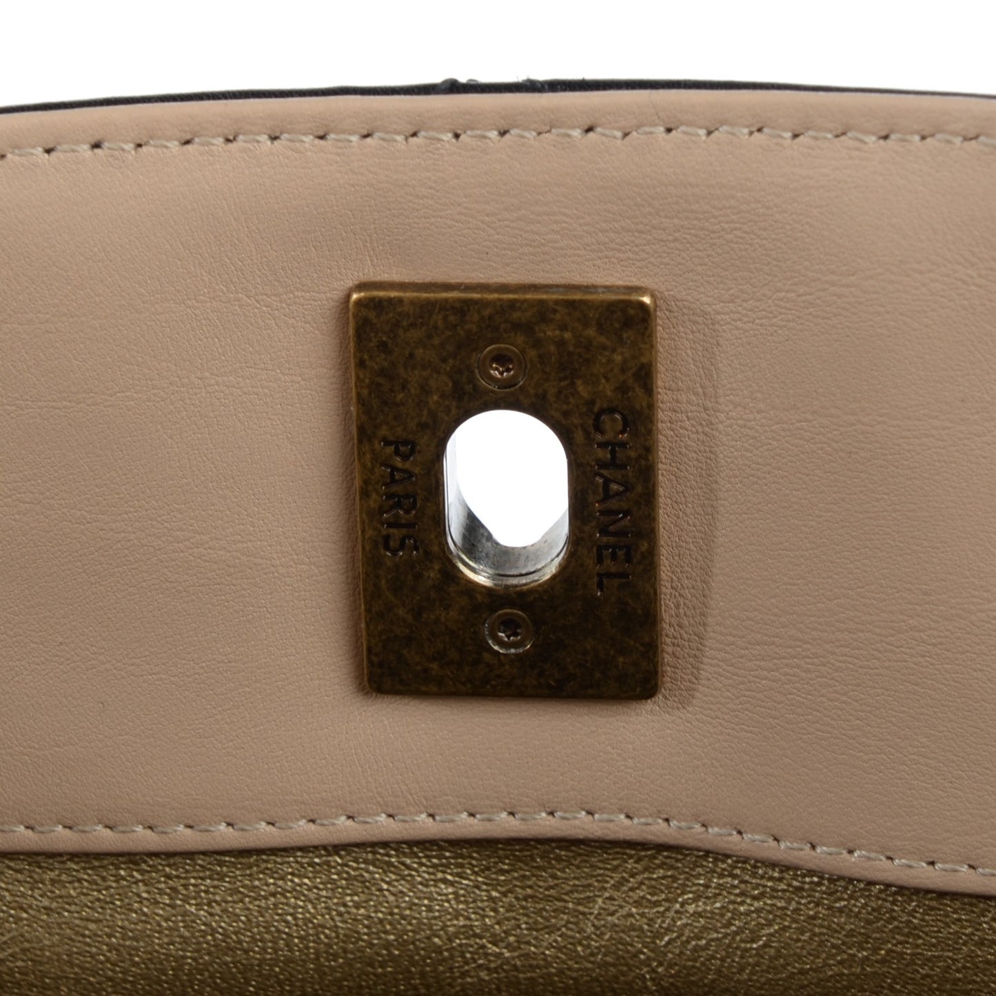 Lambskin Quilted Small Portobello Tote Black Beige