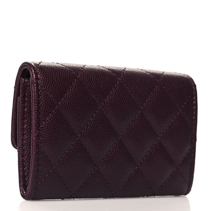 Chanel Caviar Quilted Crystal CC Flap Card Holder Burgundy 3 of 9