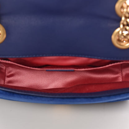 Gucci Velvet Matelasse Mini GG Marmont Shoulder Bag Cobalt Blue 8 of 9