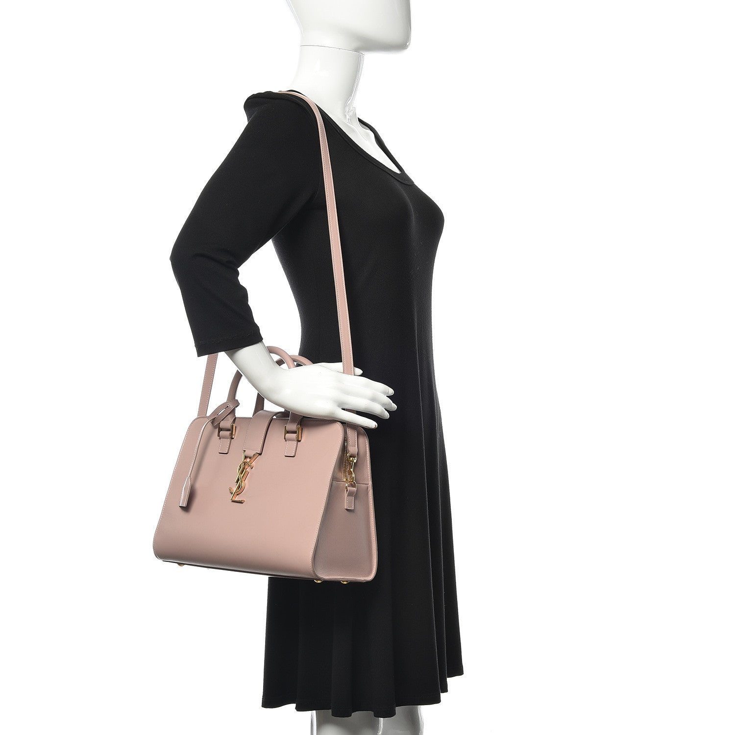 Saint Laurent Calfskin Small Monogram Cabas Pink 2 of 10