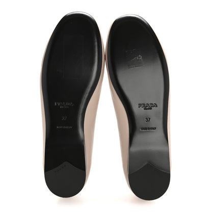 Prada Lambskin Bow Ballerina Flats 37 Nude 6 of 9