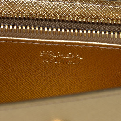 Prada Saffiano Metal Crossbody Wristlet iPhone Case Platino 6 of 7