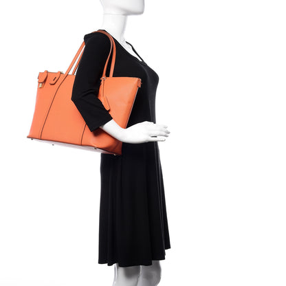 Dolce & Gabbana Textured Calfskin Miss Escape Tote Orange 2 of 12