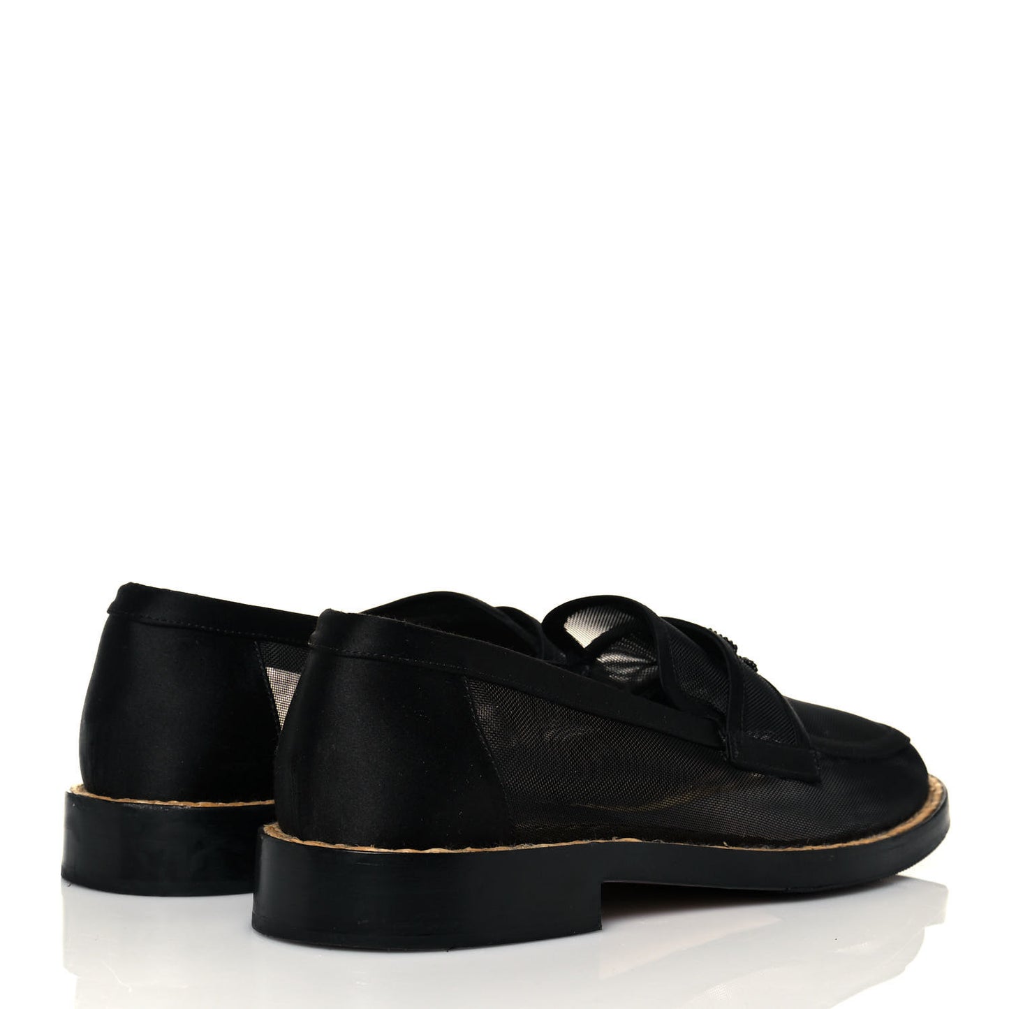 Mesh Satin CC Loafers 37 Black