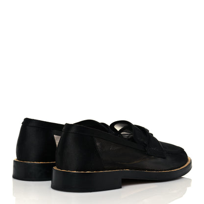 Chanel Mesh Satin CC Loafers 37 Black 4 of 8