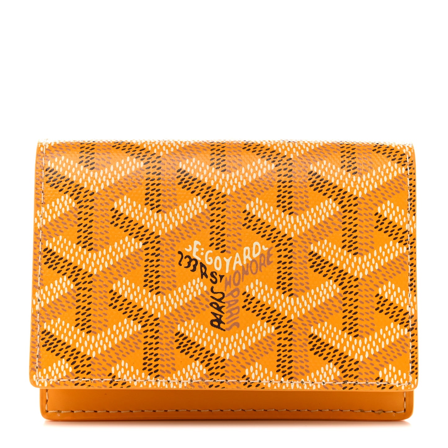 Goyardine Business Card Holder Yellow