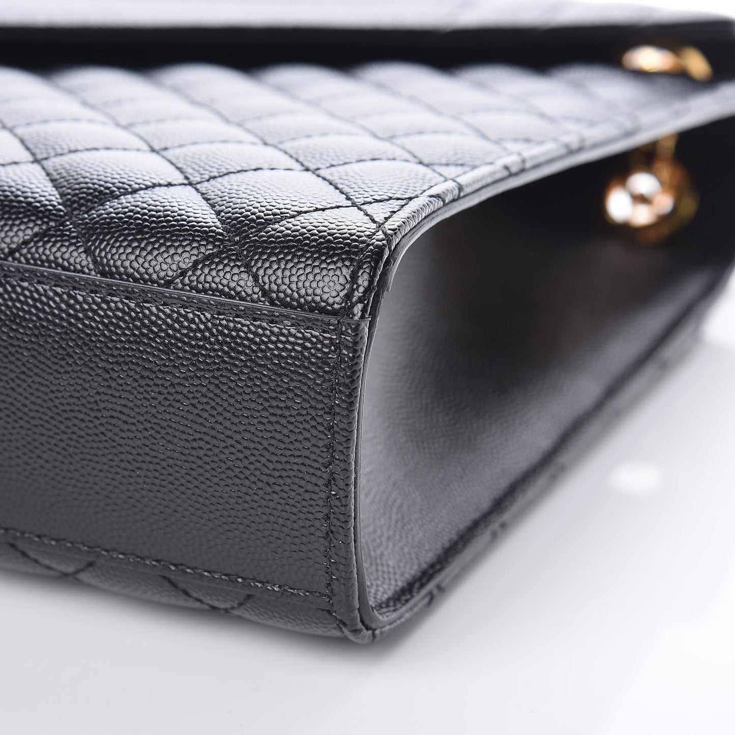 Grain De Poudre Textured Mixed Matelasse Large Triquilt Monogram Satchel Black