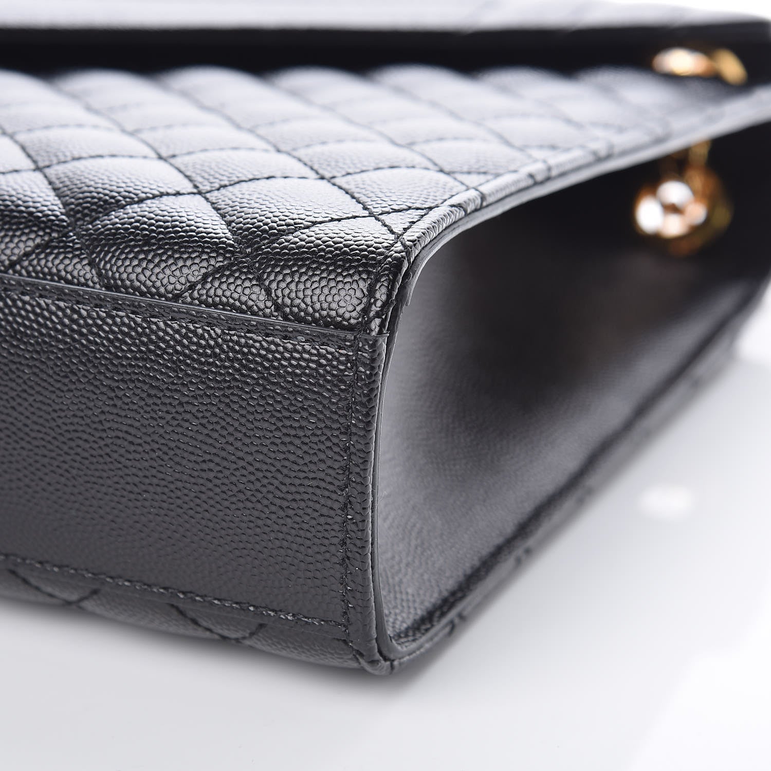 Saint Laurent Grain De Poudre Textured Mixed Matelasse Large Triquilt Monogram Satchel Black 9 of 9