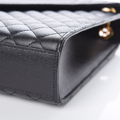 Saint Laurent Grain De Poudre Textured Mixed Matelasse Large Triquilt Monogram Satchel Black 9 of 9