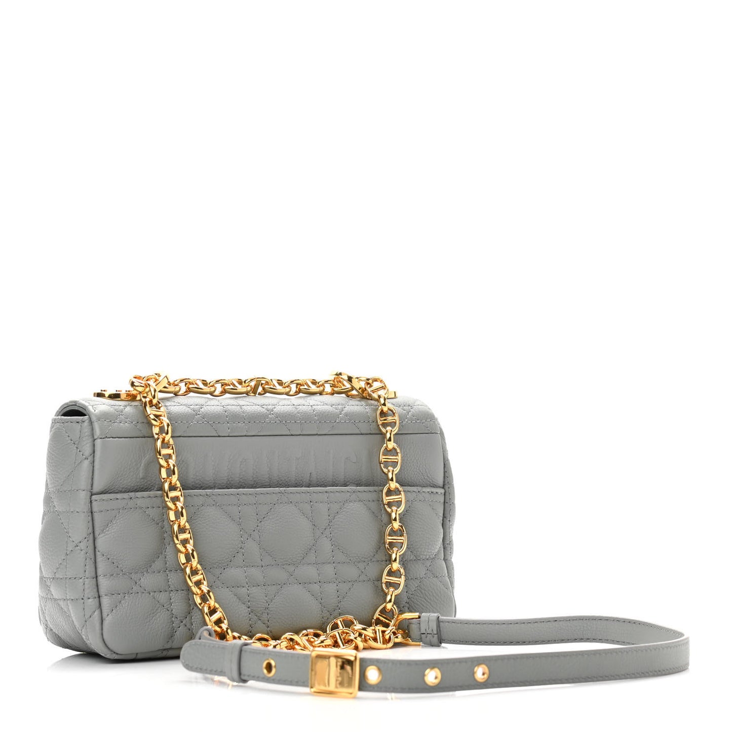 Calfskin Cannage Small Caro Bag Grey