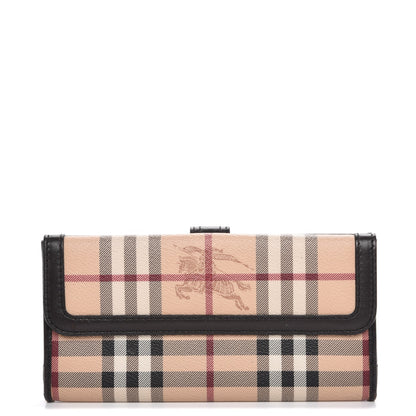 Burberry Haymarket Check Continental Wallet Black 1 of 8