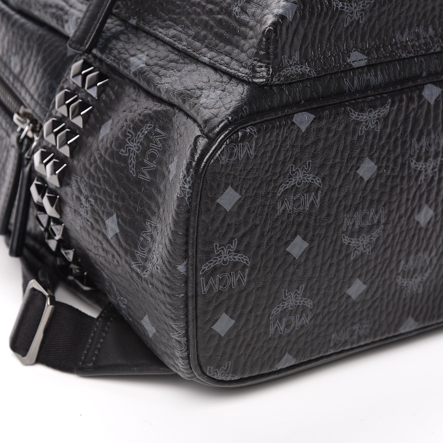 MCM Visetos Small Side Stud Stark Backpack Black 8 of 10