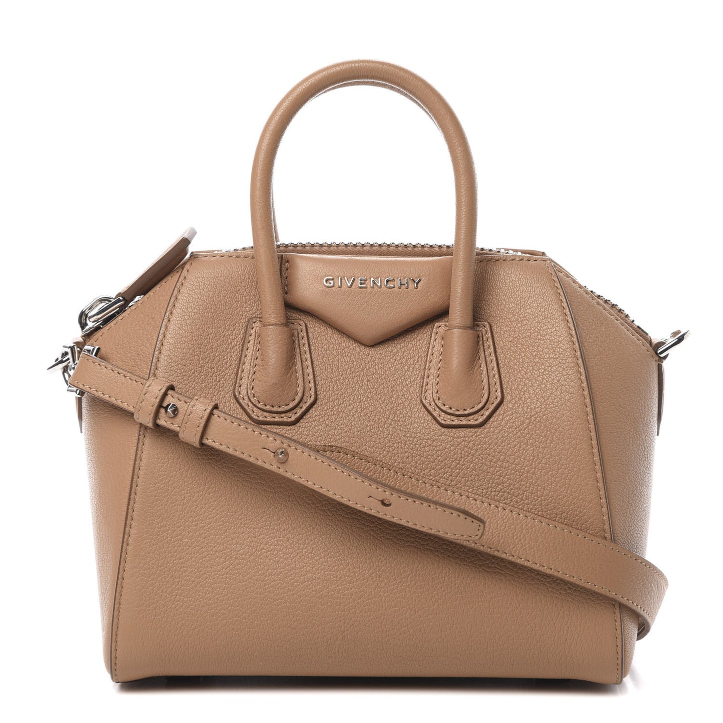 Sugar Goatskin Mini Antigona Medium Beige