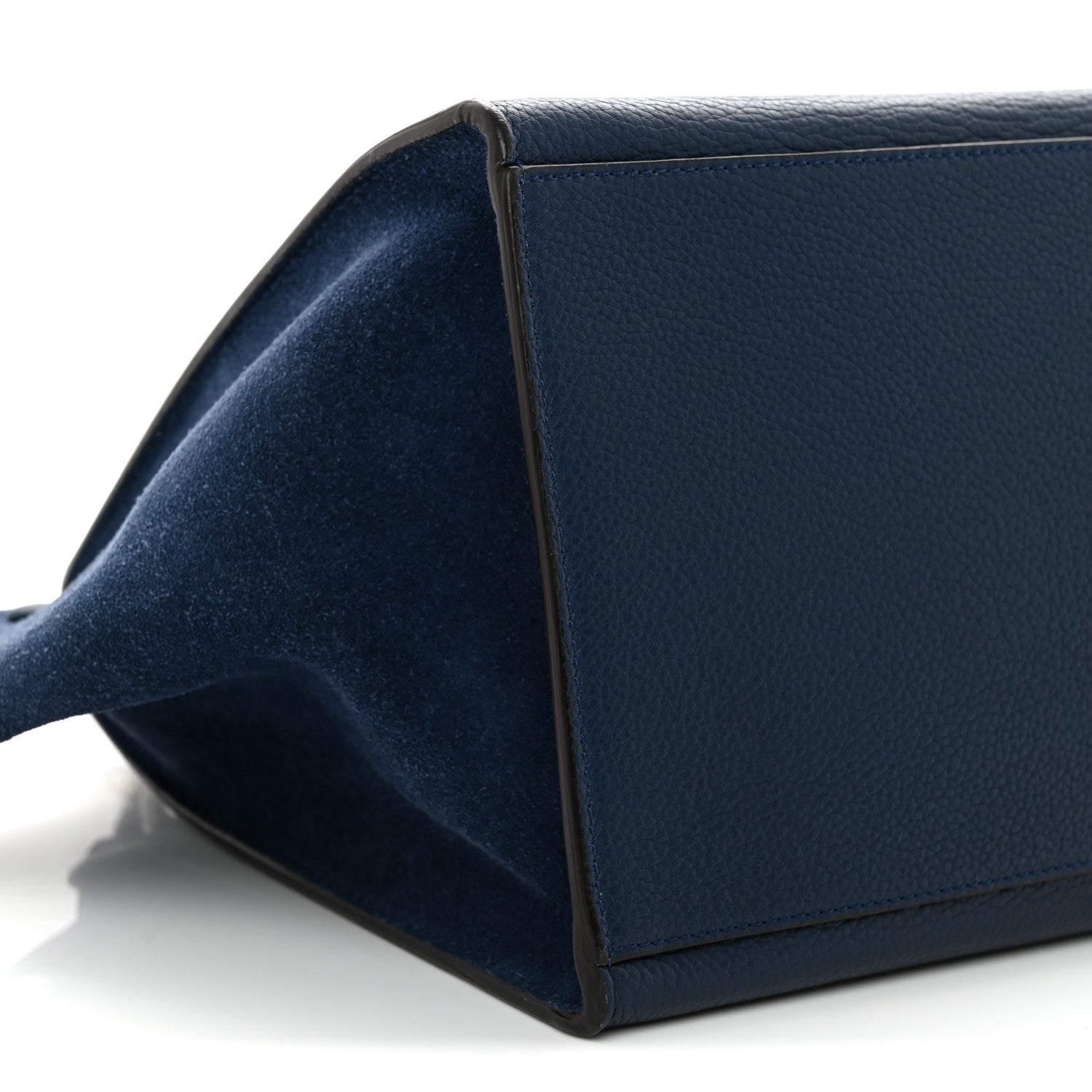 Celine Drummed Calfskin Suede Small Trapeze Indigo 8 of 10