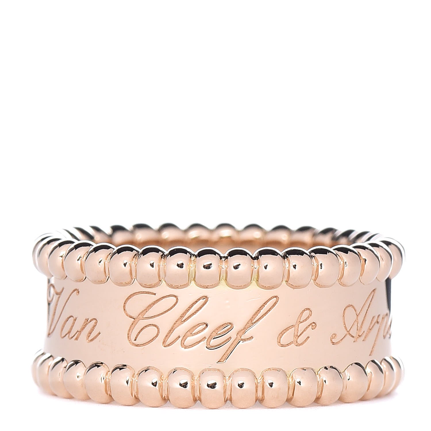 Van Cleef & Arpels 18K Yellow Gold Perlee Signature Ring 47 4.25 1 of 6