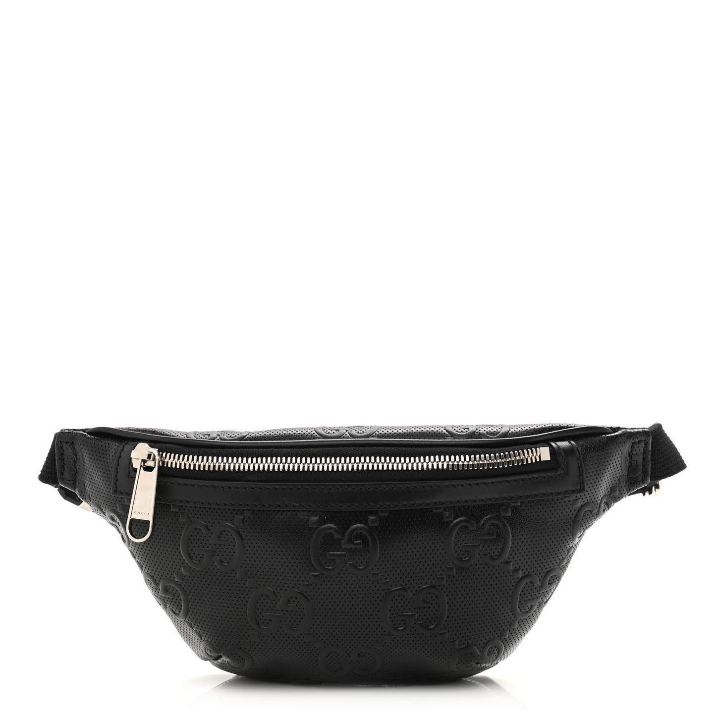 Calfskin GG Tennis Embossed Belt Bag Black