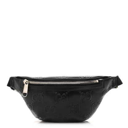 Gucci Calfskin GG Tennis Embossed Belt Bag Black 1 of 10