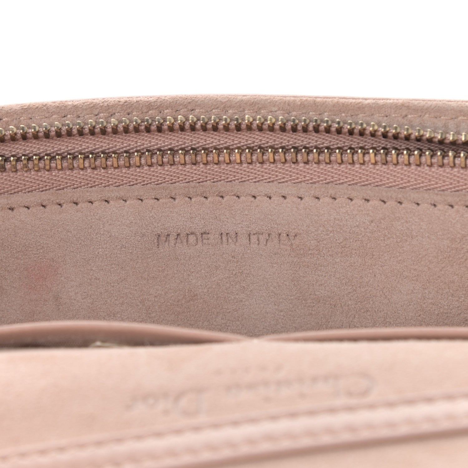 Christian Dior Lambskin Cannage Studded Dioraddict Wallet on Chain Clutch Nude 7 of 13