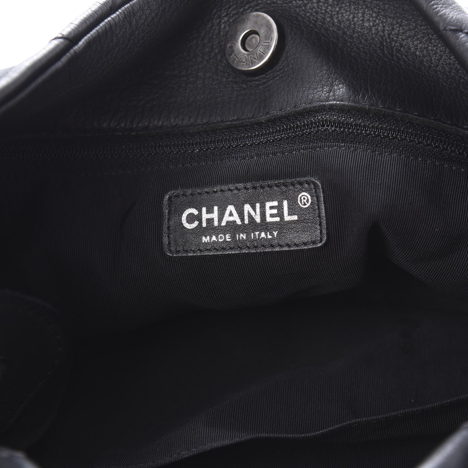 Chanel Calfskin Stitched Double Zip Hobo Black 8 of 12