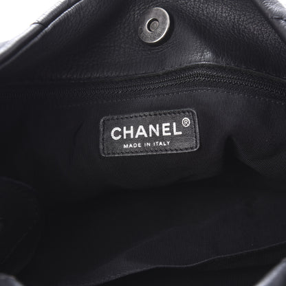 Chanel Calfskin Stitched Double Zip Hobo Black 8 of 12