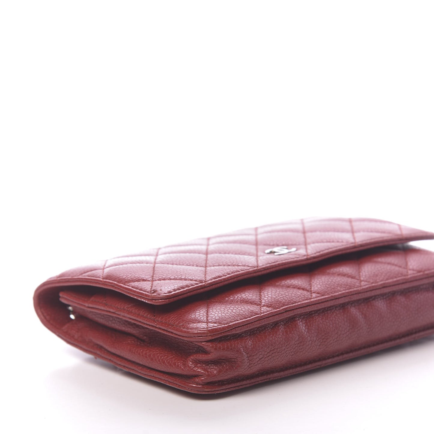 Caviar Quilted Wallet on Chain WOC Red