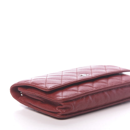Chanel Caviar Quilted Wallet on Chain WOC Red 9 of 11