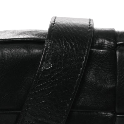 Bottega Veneta Paper Calfskin Maxi Intrecciato Small Cassette Crossbody Bag Black 12 of 13