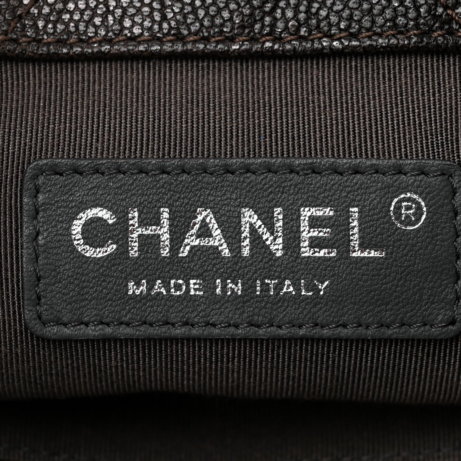 Chanel Metallic Grained Goatskin Chevron Quilted Gabrielle Backpack Dark Silver Gold 6 of 10