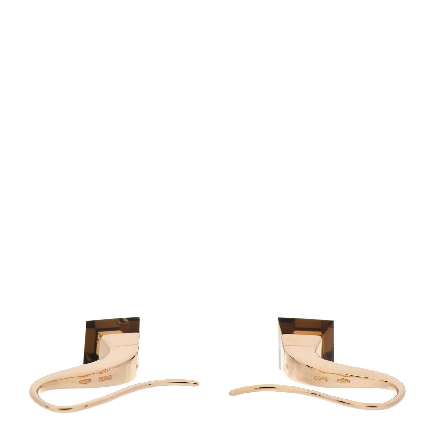 18K Yellow Gold Smoky Quartz Chiodo Drop Earrings