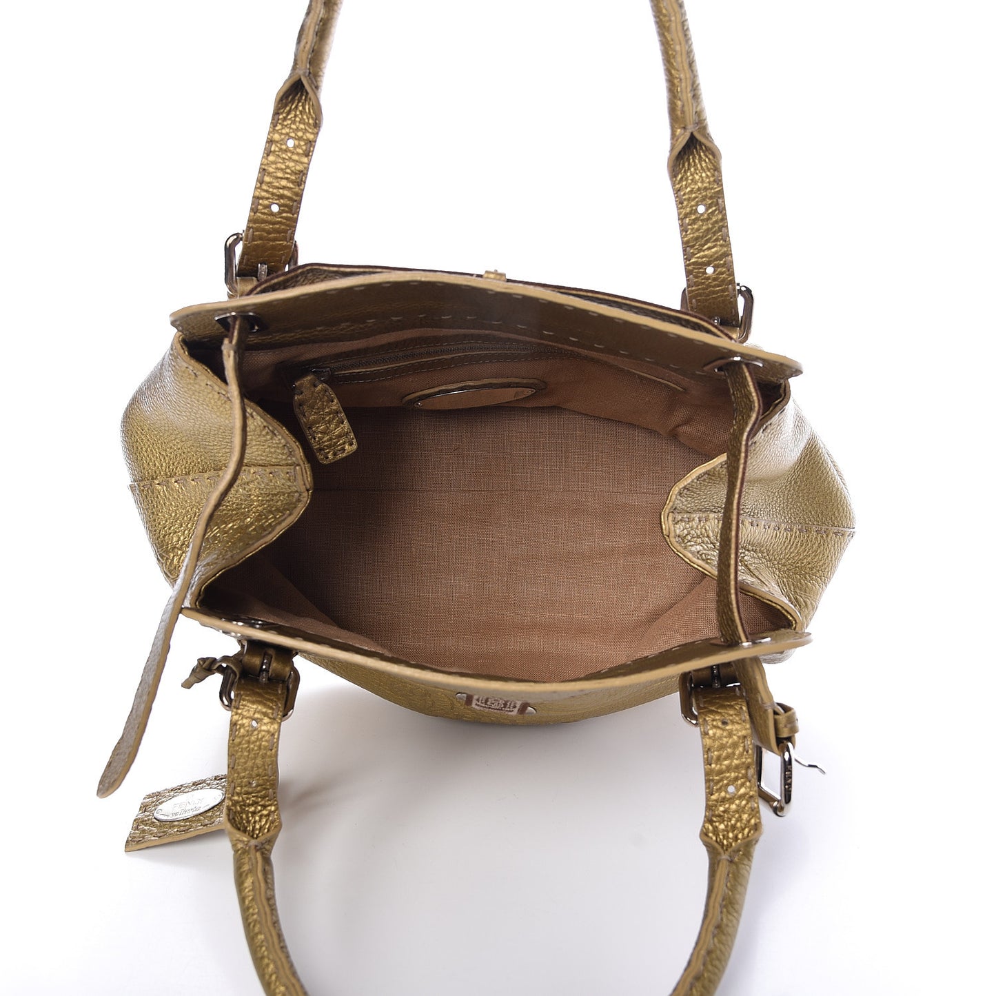 Calfskin Romano Selleria Small Villa Borghese Tote Gold