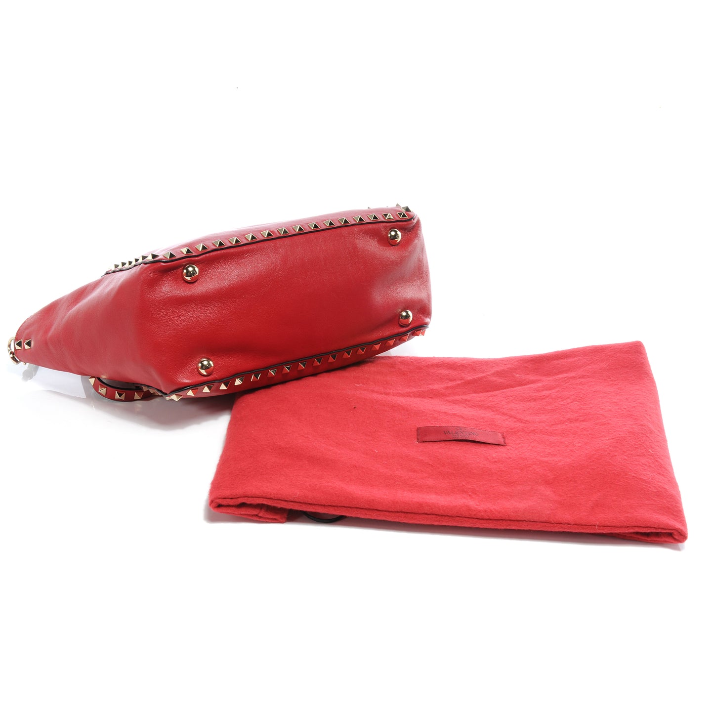 Vitello Small Rockstud Tote Rosso Valentino