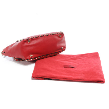 Valentino Garavani Vitello Small Rockstud Tote Rosso Valentino 4 of 8
