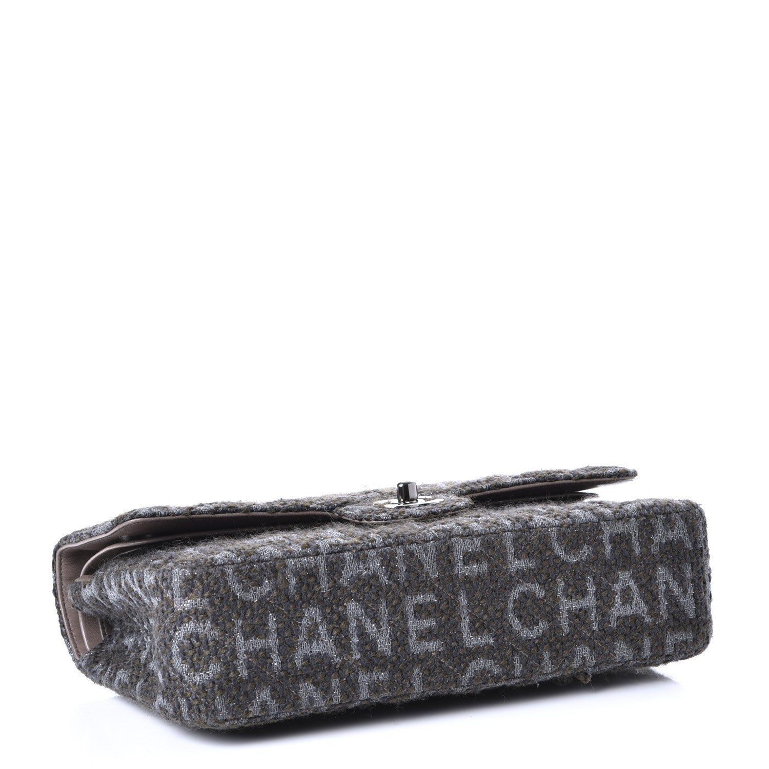 Chanel Tweed Quilted Medium Double Flap Grey 5 of 9