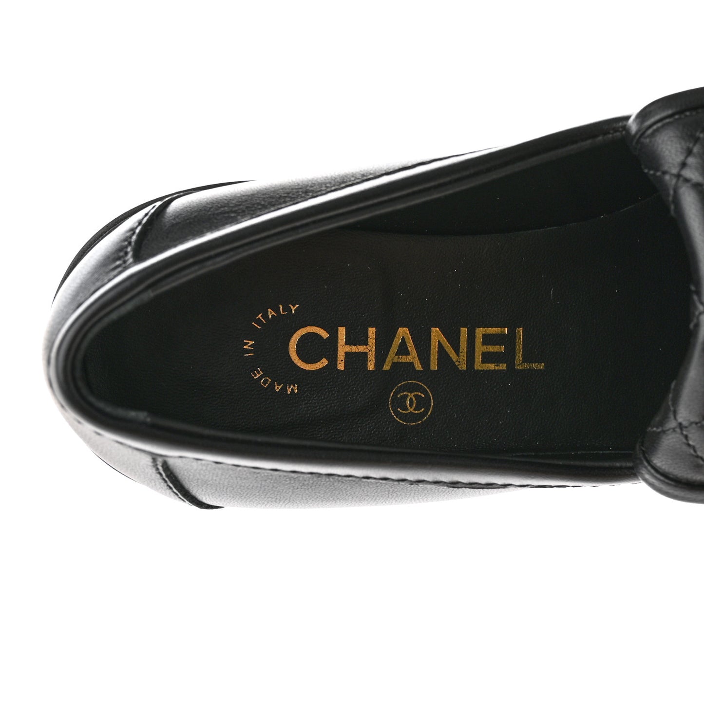 Lambskin Quilted CC Turnlock Loafers 37 Black