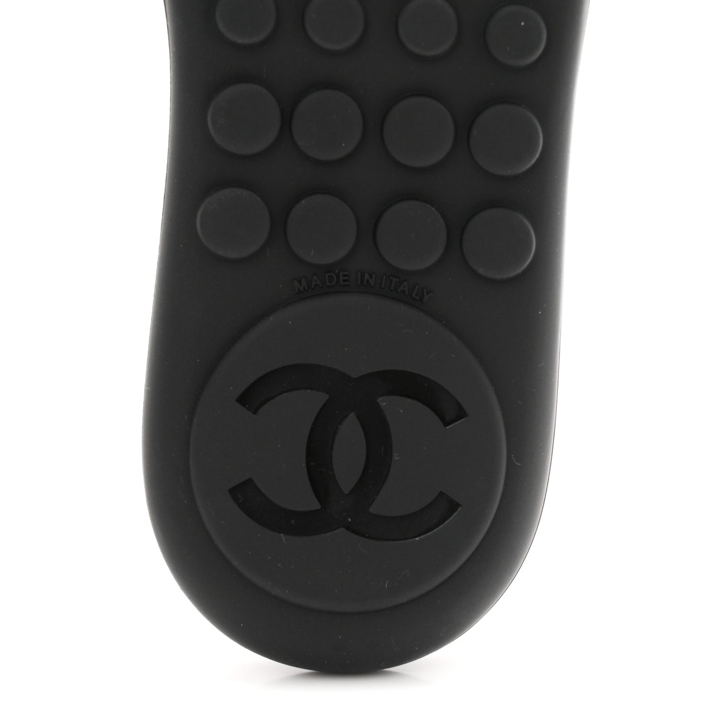 Lambskin CC Chain Thong Sandals 39 Black