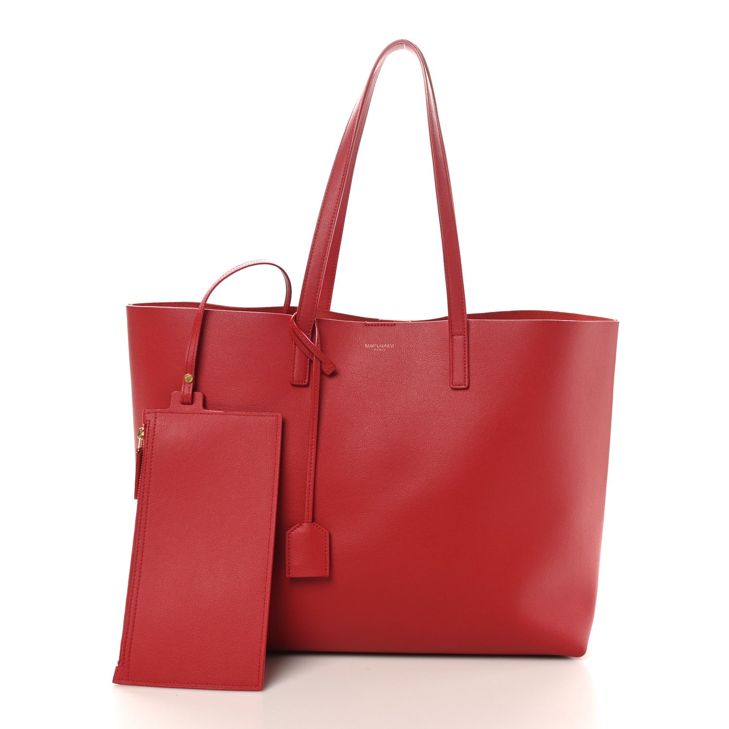 Saint Laurent Calfskin Large Shopping Tote Rouge Eros 3 of 11