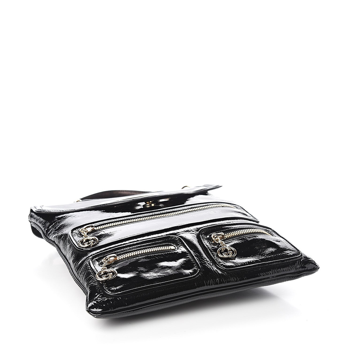 Gucci Patent Britt Messenger Bag Black 3 of 10