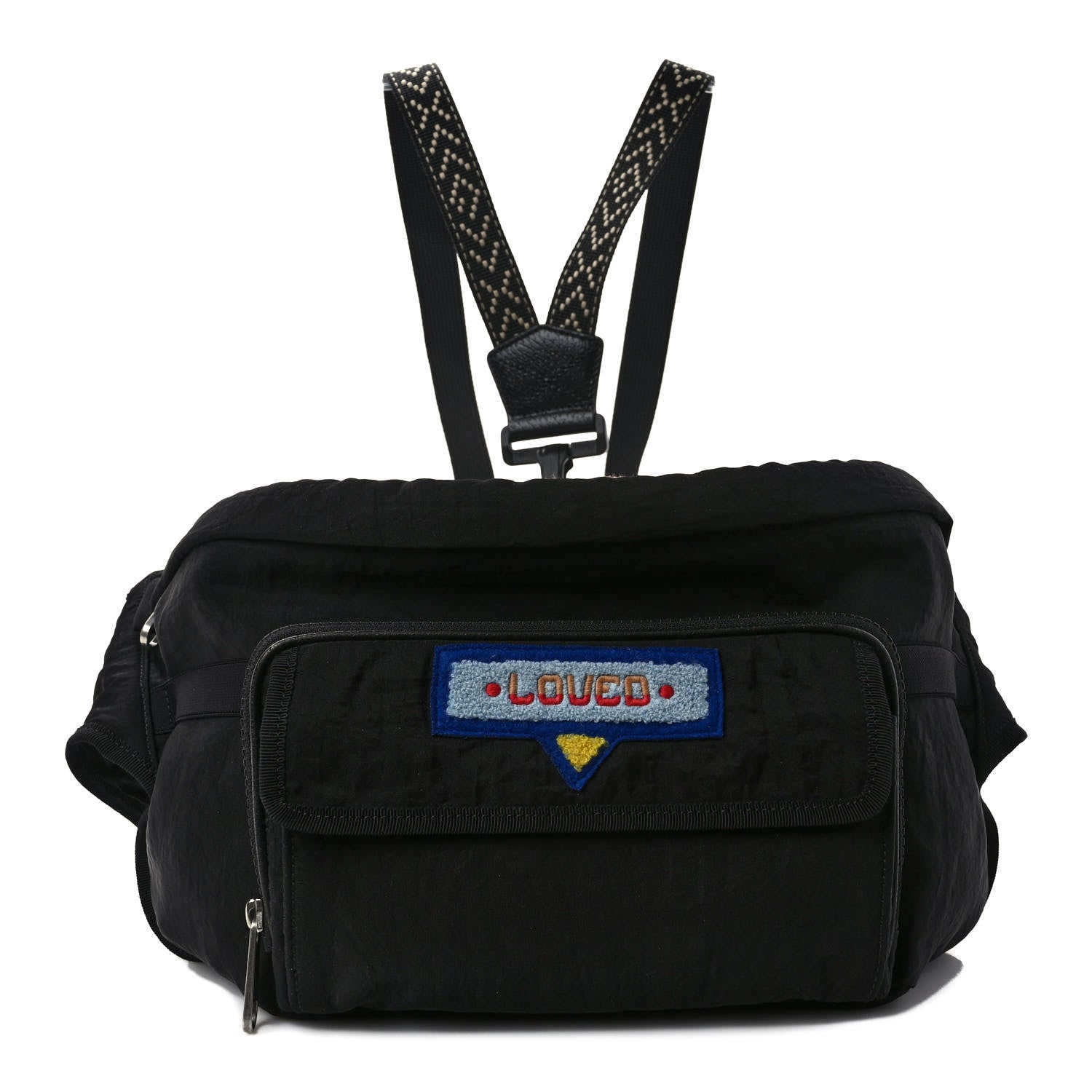 Gucci Nylon 80s Logo Patch Belt Bag Black 1 of 10