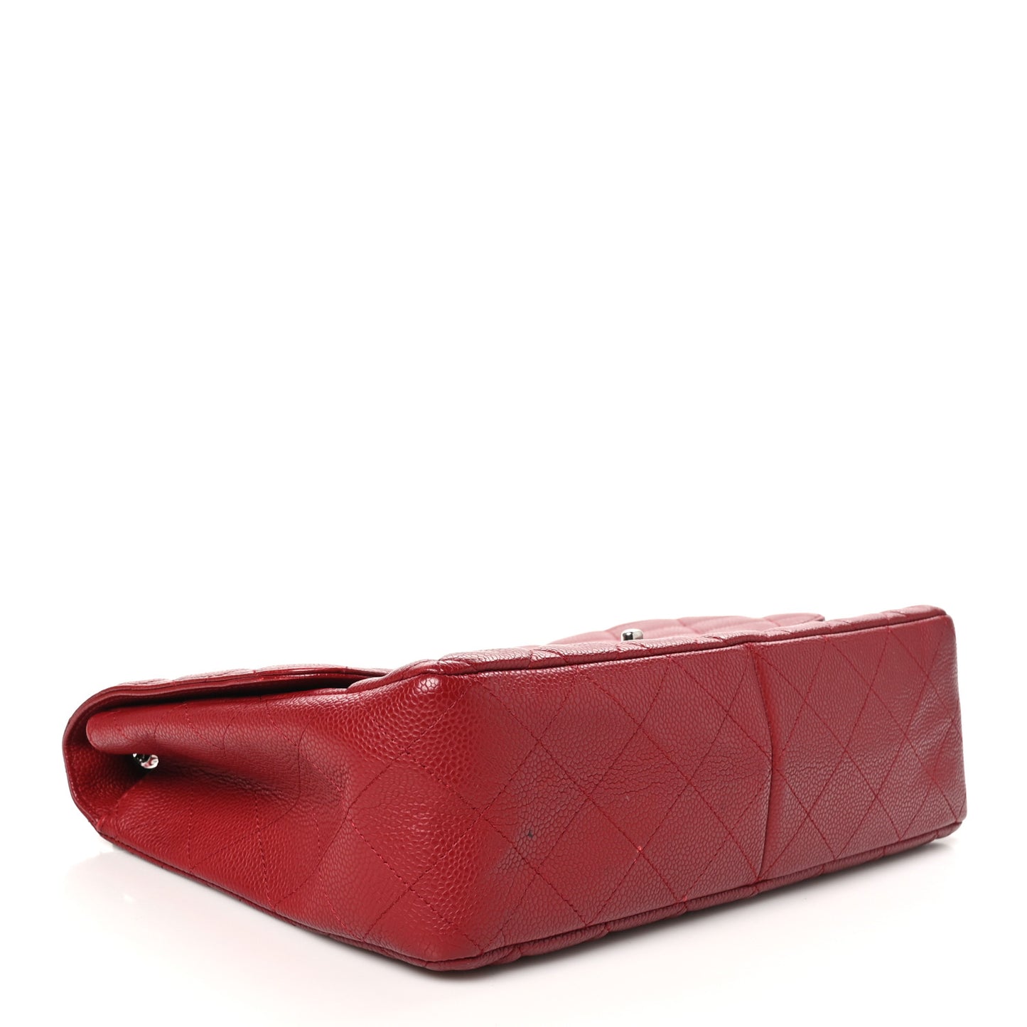 Caviar Quilted Jumbo Single Flap Red