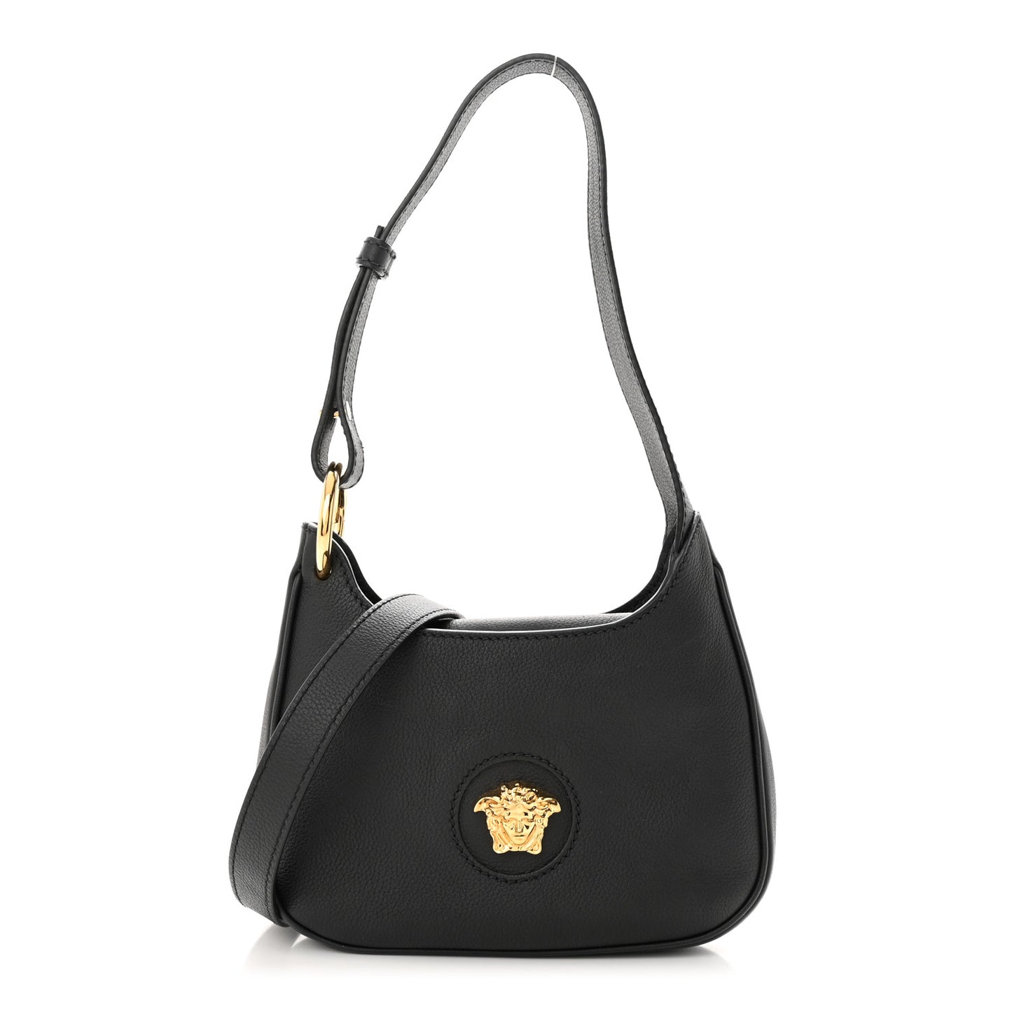 Calfskin La Medusa Small Hobo Crossbody Black