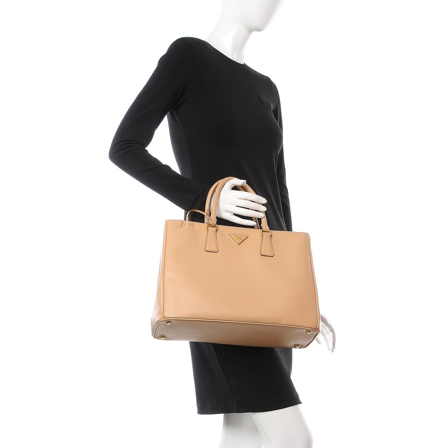 Saffiano Large Galleria Double Zip Tote Sabbia