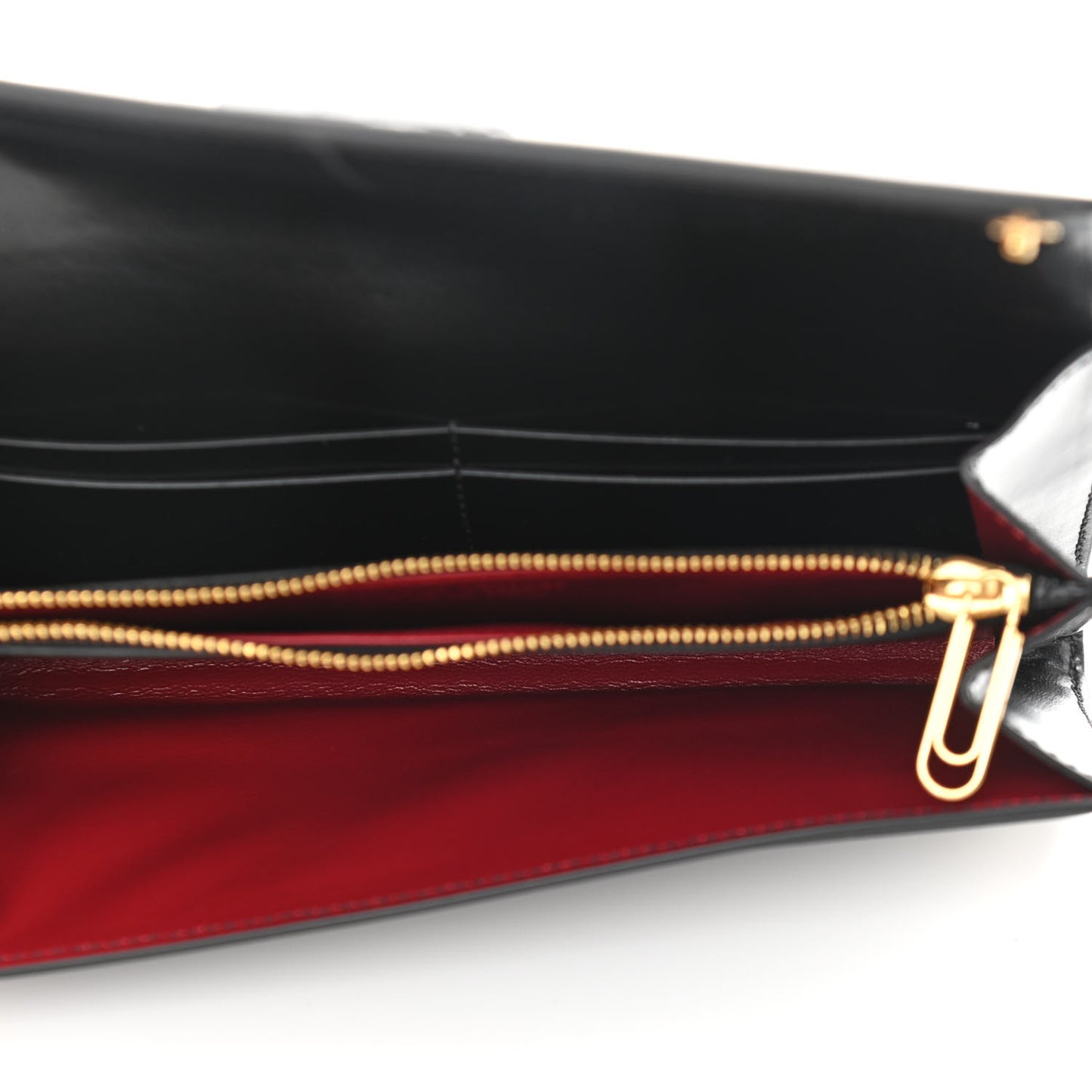 Calfskin Jitney Logo Flap Wallet On Chain Black