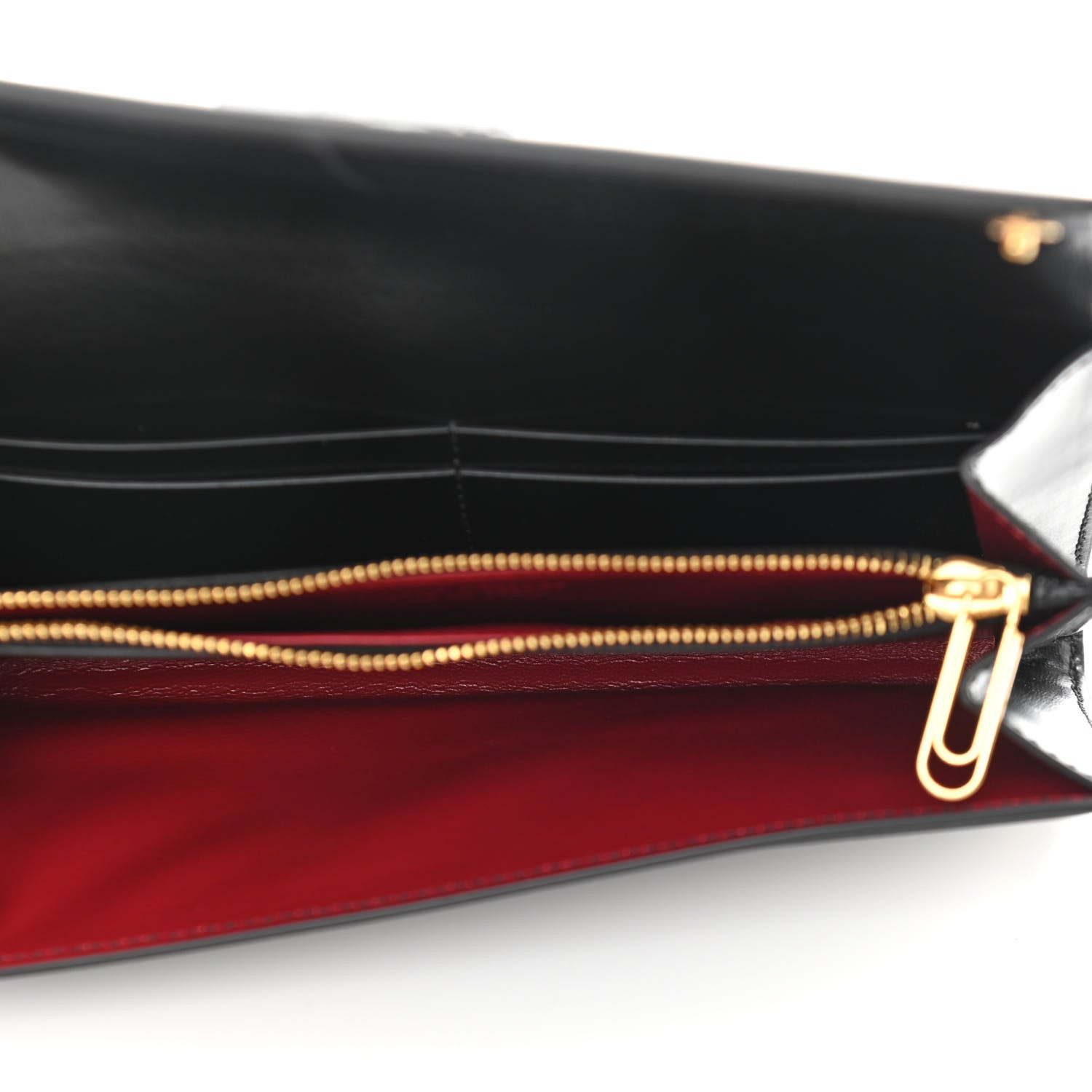 Off-White Calfskin Jitney Logo Flap Wallet On Chain Black 6 of 9