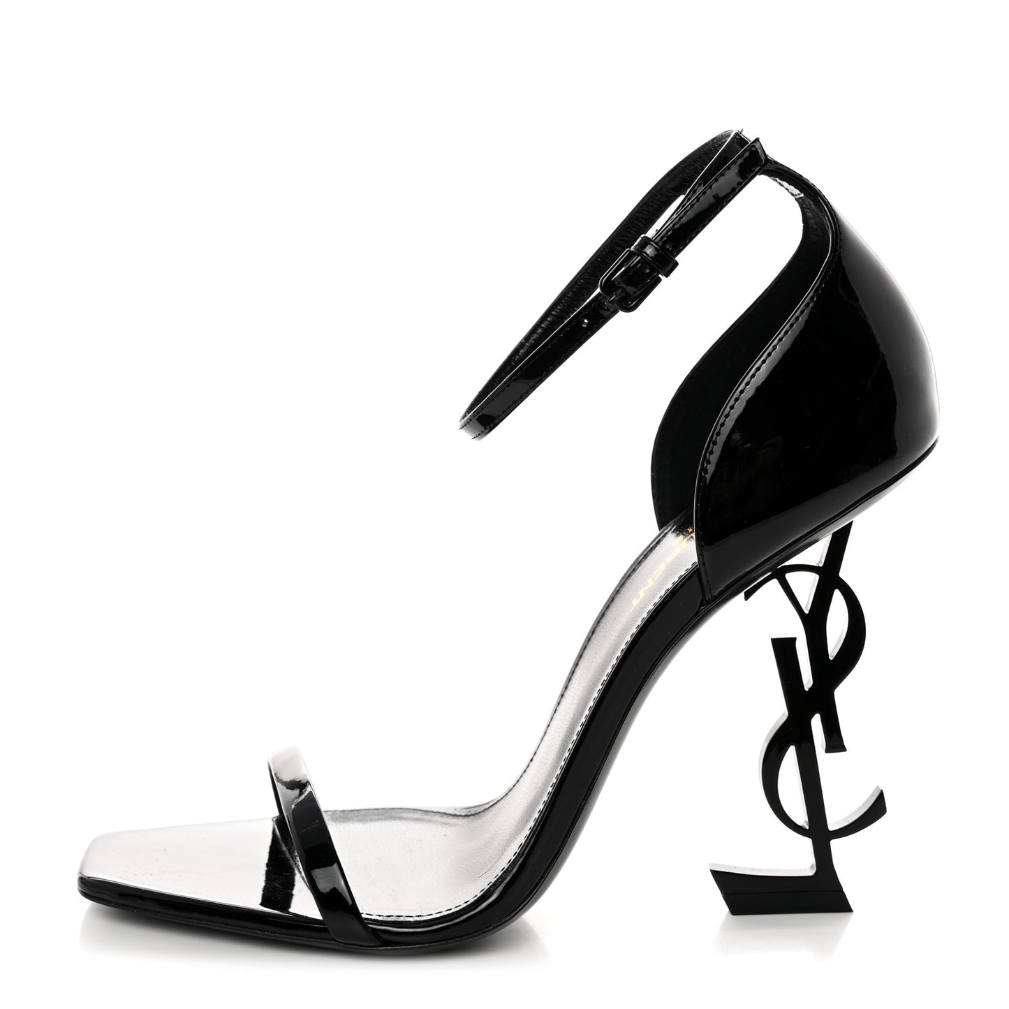 Patent Calfskin Opyum 110 Sandals 38.5 Black