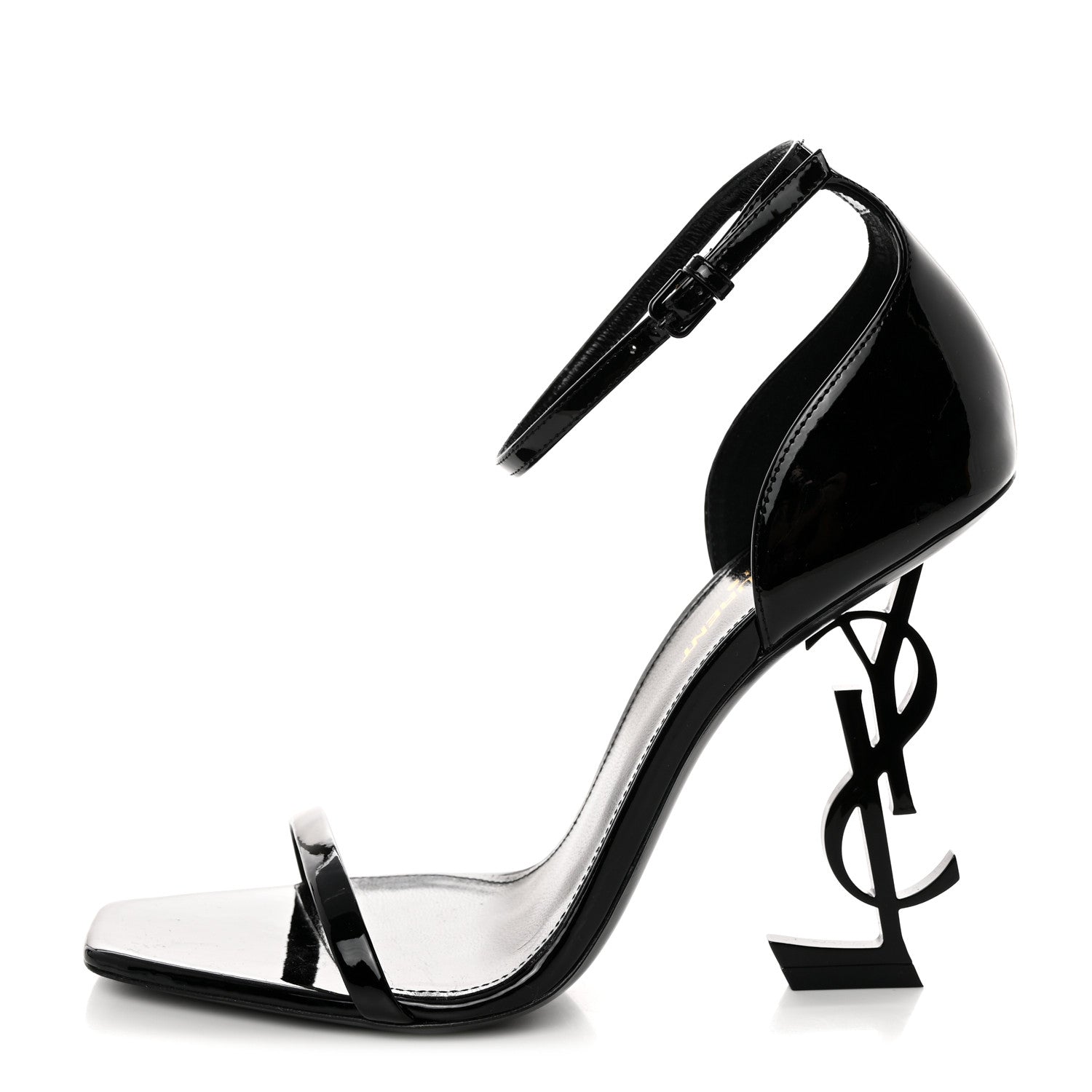 Saint Laurent Patent Calfskin Opyum 110 Sandals 38.5 Black 1 of 9
